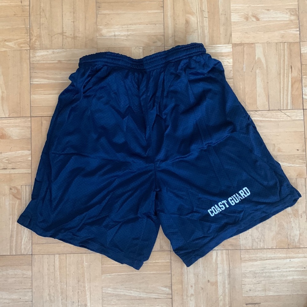Coast Guard basketball shorts.